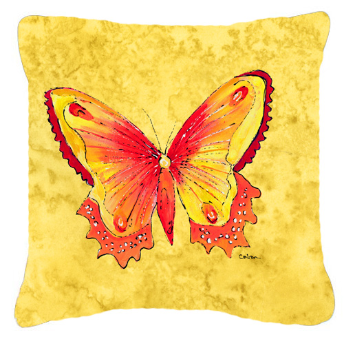 Butterfly On Yellow Indoor & Outdoor Fabric Decorative Pillow