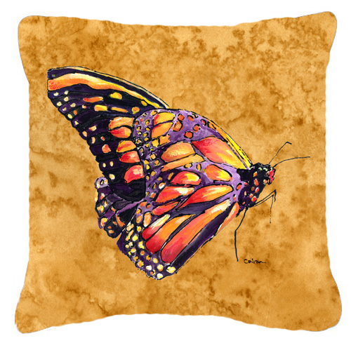 Butterfly On Gold Indoor & Outdoor Fabric Decorative Pillow