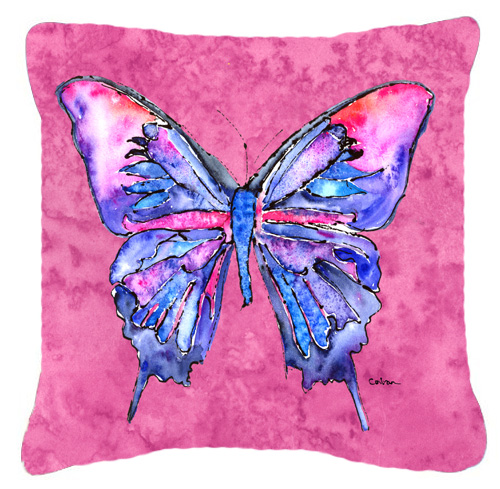 Butterfly On Pink Indoor & Outdoor Fabric Decorative Pillow