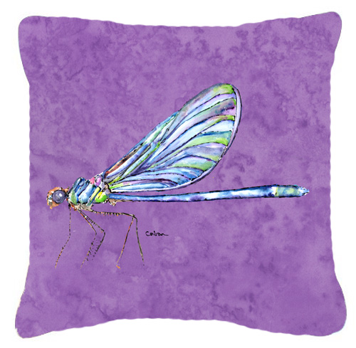 Dragonfly On Purple Indoor & Outdoor Fabric Decorative Pillow
