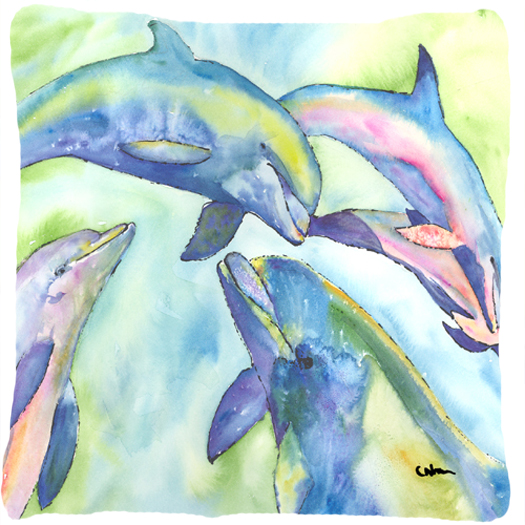 Dolphin Indoor & Outdoor Fabric Decorative Pillow