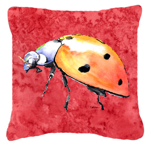 8868PW1414 Lady Bug On Red Indoor & Outdoor Fabric Decorative Pillow