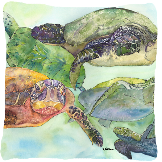 Turtle Indoor & Outdoor Fabric Decorative Pillow