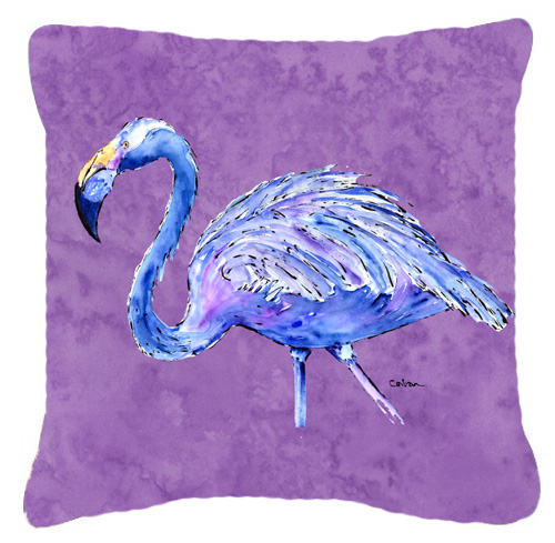 Flamingo On Purple Indoor & Outdoor Fabric Decorative Pillow