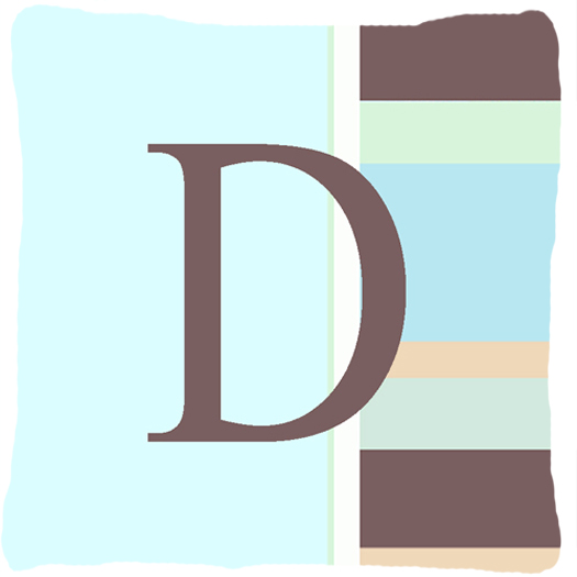 Letter D Initial Monogram - Blue Stripes Indoor & Outdoor Fabric Decorative Pillow