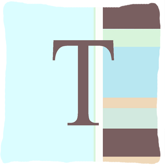 Letter T Initial Monogram - Blue Stripes Indoor & Outdoor Fabric Decorative Pillow