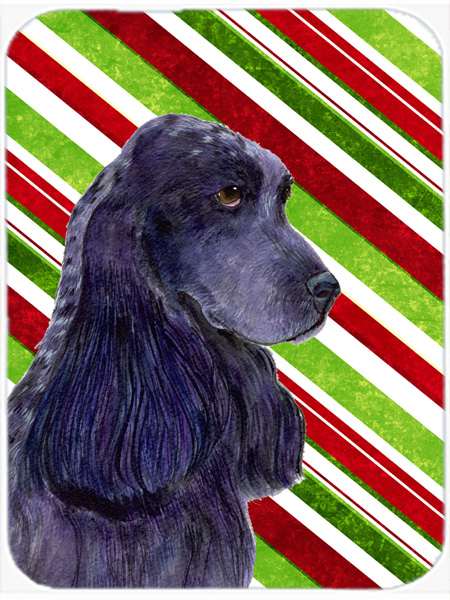 Cocker Spaniel Candy Cane Holiday Christmas Glass Cutting Board - Large