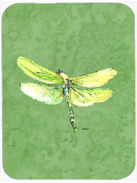Picture of Carolines Treasures 8864LCB Dragonfly On Avacado Glass Cutting Board - Large