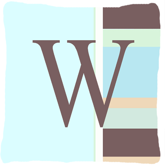 Letter W Initial Monogram - Blue Stripes Indoor & Outdoor Fabric Decorative Pillow