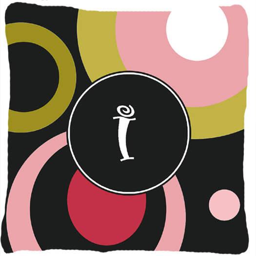 Monogram I Retro In Black Indoor & Outdoor Fabric Decorative Pillow