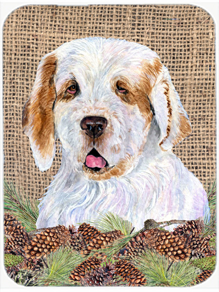 Clumber Spaniel Glass Cutting Board - Large