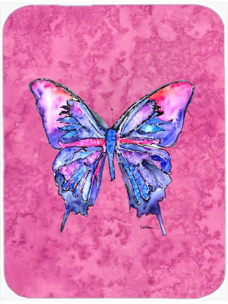 Picture of Carolines Treasures 8859LCB Butterfly On Pink Glass Cutting Board - Large