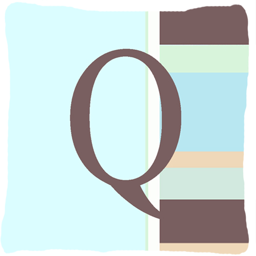 Letter Q Initial Monogram - Blue Stripes Indoor & Outdoor Fabric Decorative Pillow
