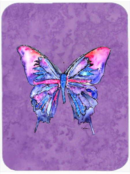 Picture of Carolines Treasures 8860LCB Butterfly On Purple Glass Cutting Board - Large