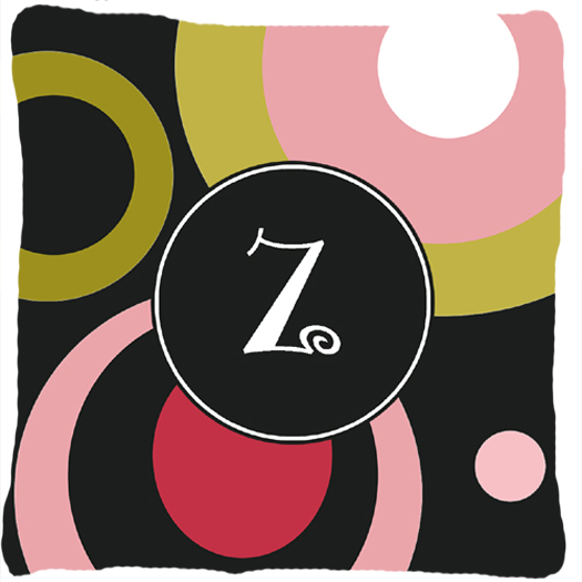 Monogram - Retro In Black Indoor & Outdoor Fabric Decorative Pillow
