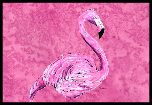 24 x 36 in. Flamingo On Pink Indoor Or Outdoor Doormat