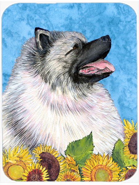 Keeshond Glass Cutting Board - Large