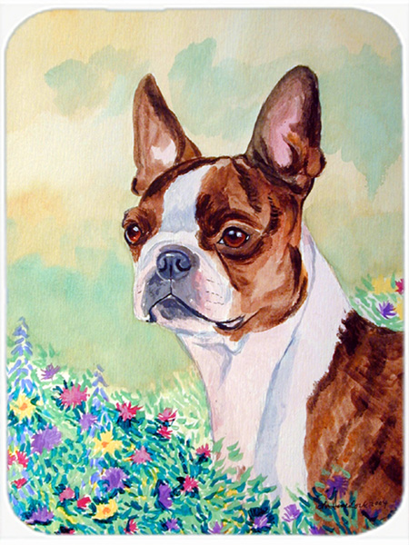 Picture of Carolines Treasures 7222LCB Red and White Boston Terrier Glass Cutting Board - Large