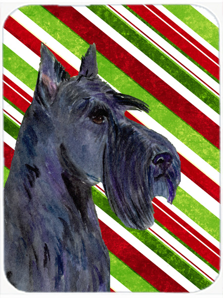 Scottish Terrier Candy Cane Holiday Christmas Glass Cutting Board - Large
