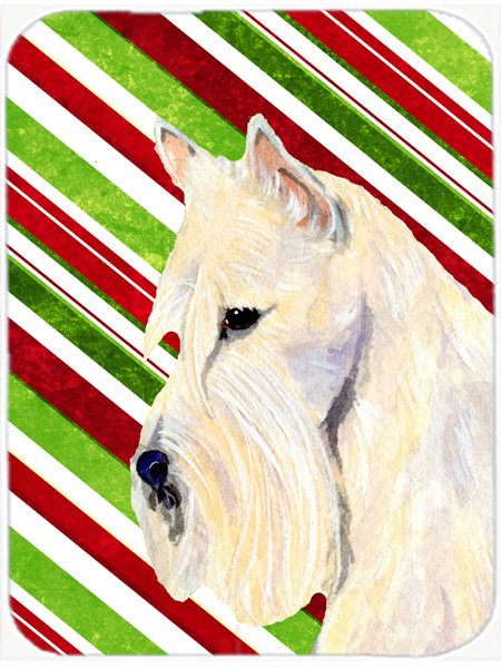 Scottish Terrier Candy Cane Holiday Christmas Glass Cutting Board - Large