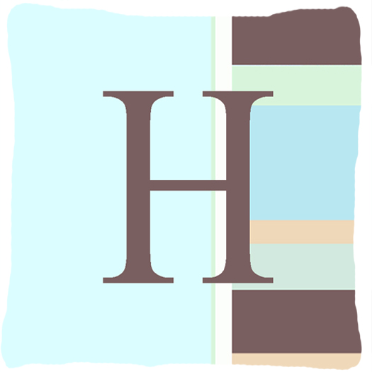 Letter H Initial Monogram - Blue Stripes Indoor & Outdoor Fabric Decorative Pillow