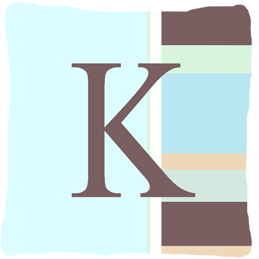 Letter K Initial Monogram - Blue Stripes Indoor & Outdoor Fabric Decorative Pillow