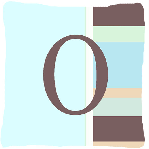 Letter O Initial Monogram - Blue Stripes Indoor & Outdoor Fabric Decorative Pillow - Blue Stripes - 14 x 2 x 14 in.