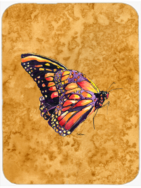 Picture of Carolines Treasures 8858LCB Butterfly On Gold Glass Cutting Board - Large