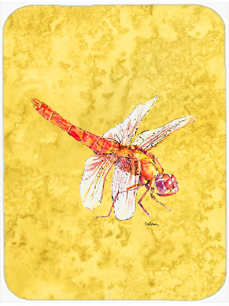 Picture of Carolines Treasures 8866LCB Dragonfly on Yellow- Glass Cutting Board - Large