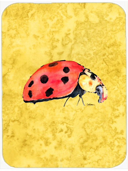 Picture of Carolines Treasures 8867LCB Lady Bug on Yellow- Glass Cutting Board - Large