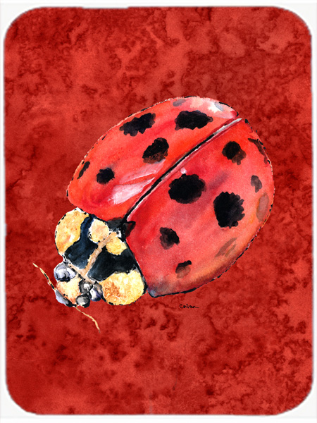 Picture of Carolines Treasures 8870LCB Lady Bug on Deep Red- Glass Cutting Board - Large