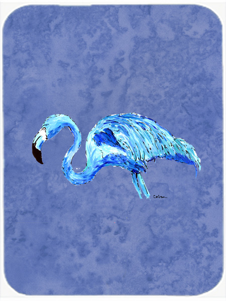 Picture of Carolines Treasures 8873LCB Flamingo On Slate Blue- Glass Cutting Board - Large