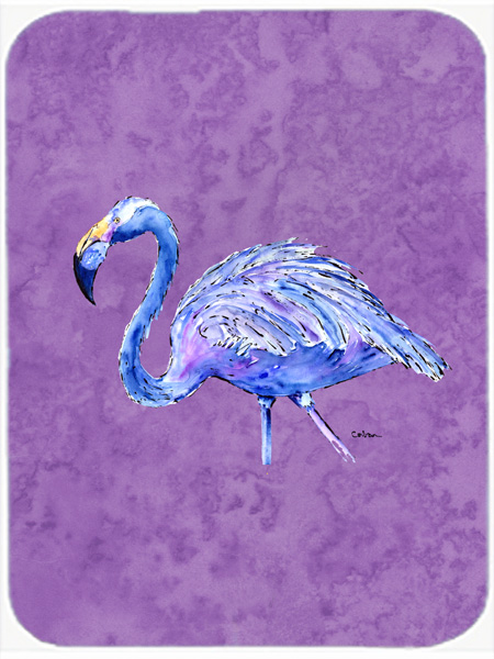 Picture of Carolines Treasures 8874LCB Flamingo on Purple- Glass Cutting Board - Large