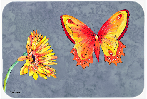 Picture of Carolines Treasures 8877LCB Gerber Daisy and Buttefly- Glass Cutting Board - Large