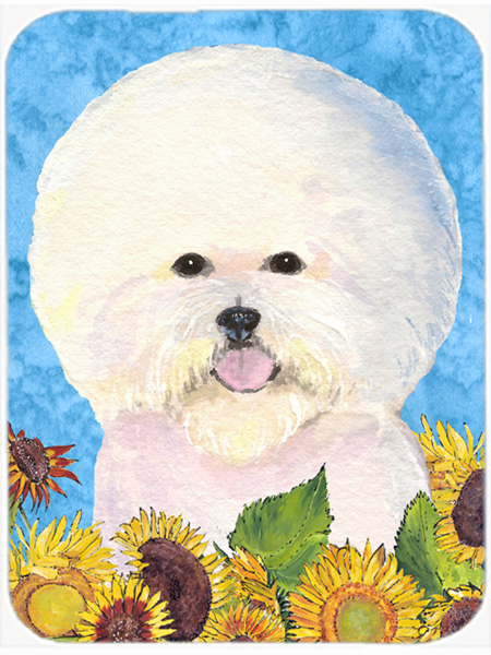 Bichon Frise- Glass Cutting Board - Large