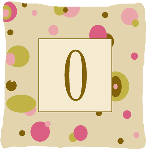 Letter O Initial Monogram - Tan Dots Decorative Indoor & Outdoor Fabric Pillow