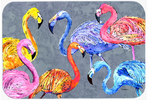 Picture of Carolines Treasures 8871LCB Flamingo Six Senses- Glass Cutting Board - Large