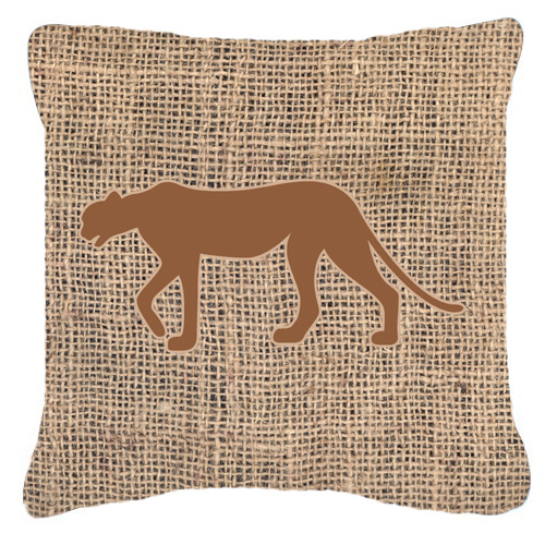 Leopard Burlap and Brown Indoor & Outdoor Fabric Decorative Pillow