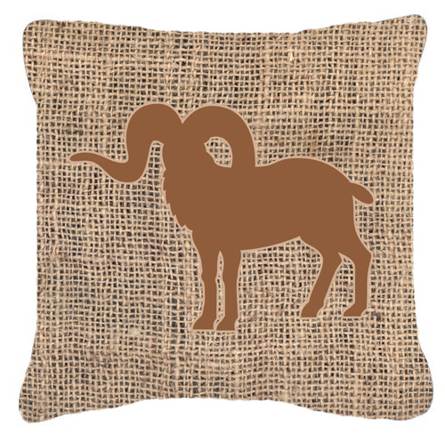 Sheep Burlap and Brown Indoor & Outdoor Fabric Decorative Pillow