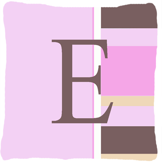 Letter E Initial Monogram - Pink Stripes Decorative Indoor & Outdoor Fabric Pillow