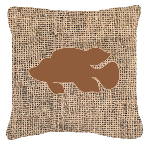 Fish - Tropical Fish Burlap and Brown Indoor & Outdoor Fabric Decorative Pillow