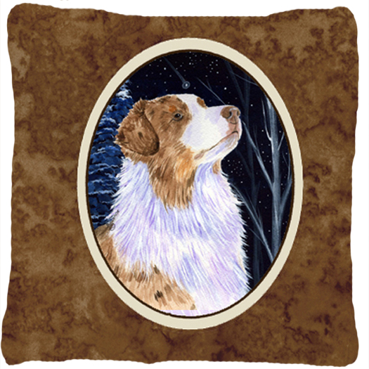 Starry Night Australian Shepherd Decorative Indoor & Outdoor Fabric Pillow