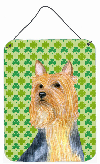 LH9181DS1216 Silky Terrier St. Patricks Day Shamrock Portrait Aluminium Metal Wall Or Door Hanging Prints