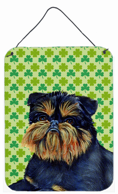 LH9208DS1216 Brussels Griffon St. Patricks Day Shamrock Aluminium Metal Wall Or Door Hanging Prints
