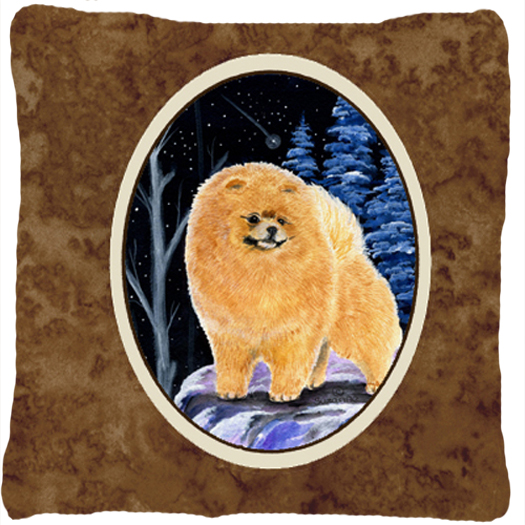 Starry Night Pomeranian Decorative Indoor & Outdoor Fabric Pillow