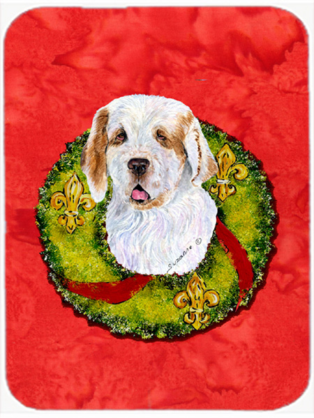 Clumber Spaniel- Glass Cutting Board - Large
