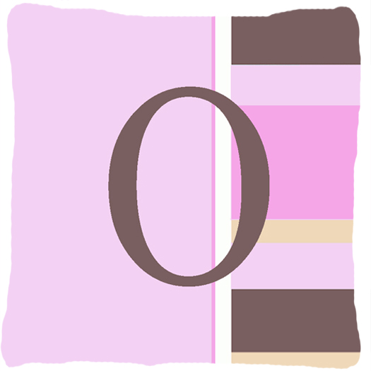 Letter O Initial Monogram - Pink Stripes Decorative Indoor & Outdoor Fabric Pillow