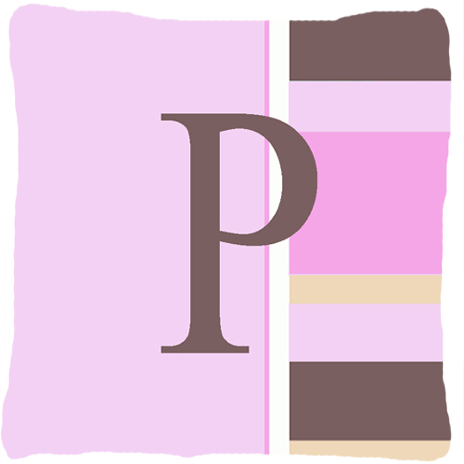 Letter P Initial Monogram - Pink Stripes Decorative Indoor & Outdoor Fabric Pillow