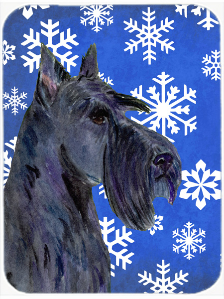 Scottish Terrier Winter Snowflakes Holiday- Glass Cutting Board - Large