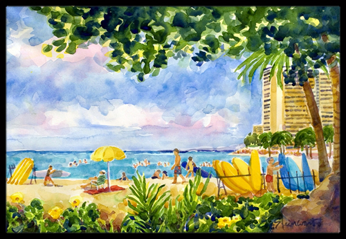 Beach Resort view from the condo Indoor Or Outdoor Mat